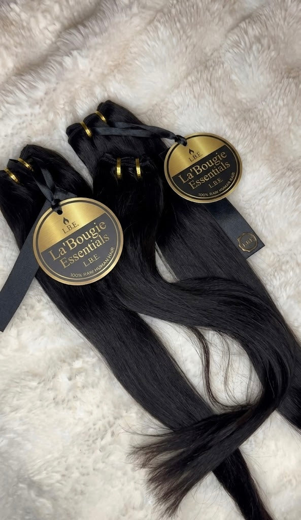 La‘ Bougie Essentials 100% premium straight human hair Bundles