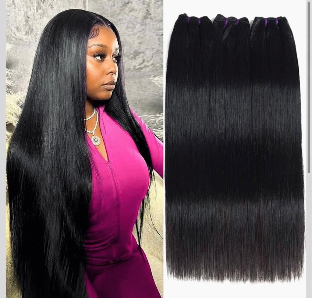 La‘ Bougie Essentials 100% premium straight human hair Bundles