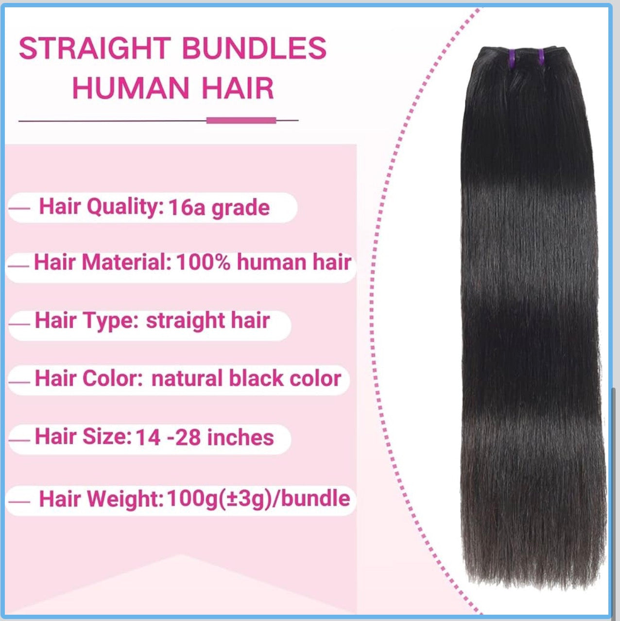 La‘ Bougie Essentials 100% premium straight human hair Bundles
